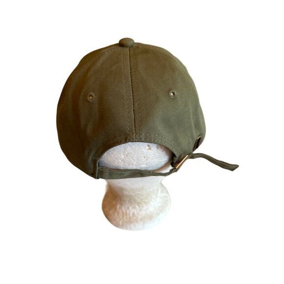 Olive Green Baseball Cap With Embroidered Sloth Design & Adjustable Strap - Picture 3 of 4
